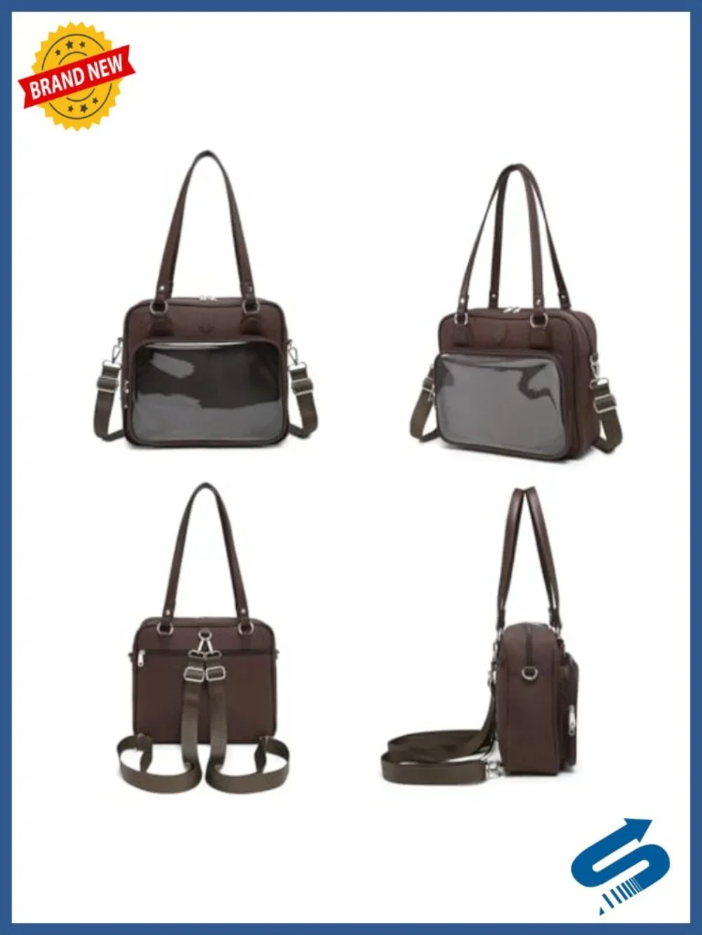 Oxford Ita Bag Crossbody Satchel Backpack with Ita Insert Pins Display